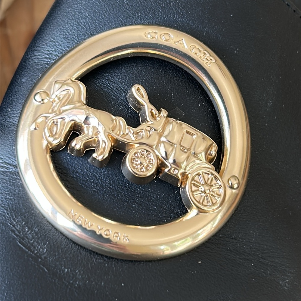 Coach Corey Black Slides with Gold Detail - Picture 9 of 17